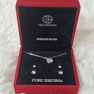 Gianni Bernini cubic Zirconia necklace and earrings set
